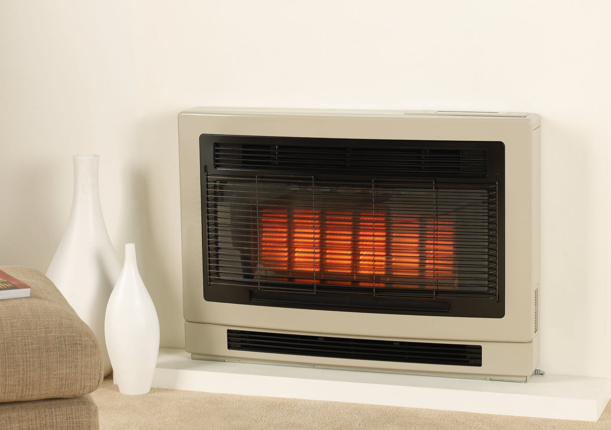 Technician servicing a ducted gas heater